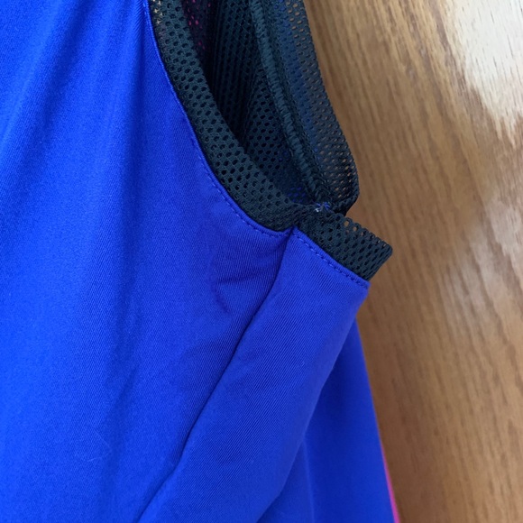 Fabletics Maxi Dress Racerback Mesh Size Small Blue Pink - Picture 10 of 15